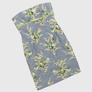 Maggy London Blue Floral Strapless Dress sz 14